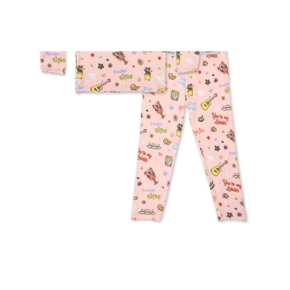 NEW BELLABU BEAR kids bamboo friends forever pajamas in pink